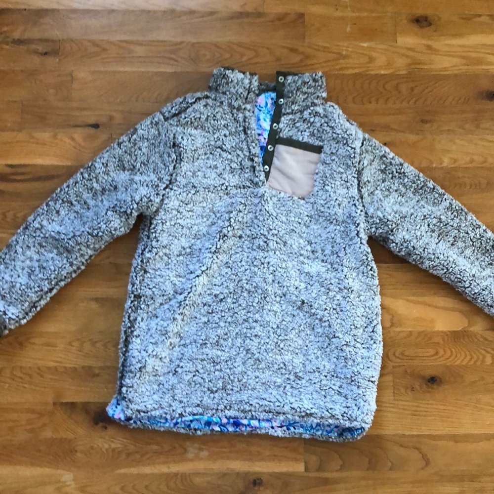 Olive Sherpa pullover